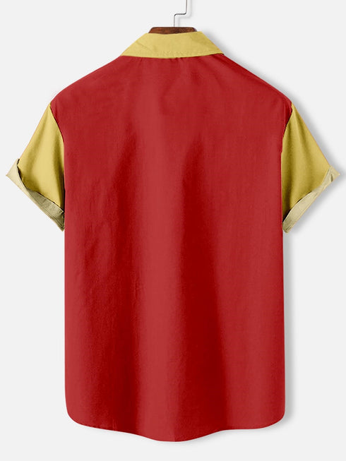 Men's Christmas Cartoon Funny Graphic Short Sleeve Hawaiian Shirt